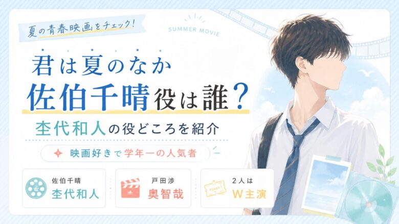 君は夏のなか佐伯千晴役を演じる杢代和人の役どころを紹介する記事のアイキャッチ