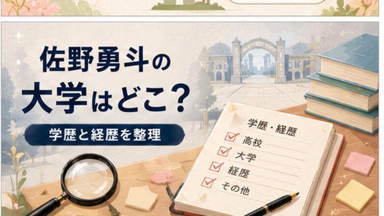 佐野勇斗の大学や学歴、公表されている経歴を整理する記事のアイキャッチ