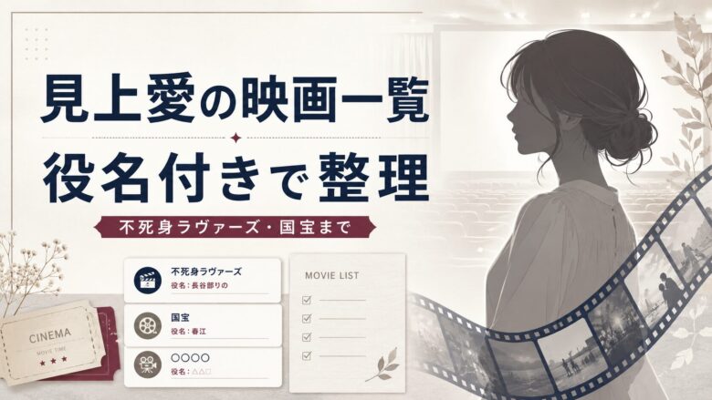 見上愛の映画出演作を役名と公開年で一覧にまとめたイメージ