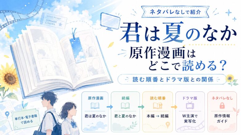 君は夏のなか原作漫画の読む順番とドラマ版との関係を紹介する記事のアイキャッチ